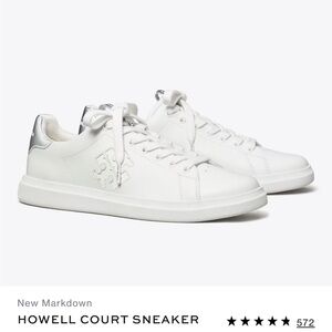 Tory Burch White Howell Court Sneakers